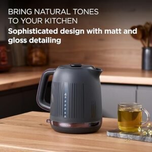 Kenwood Dusk Electric Kettle, 360° Swivel Base, Water Level Indicator, Cord Storage, Boil-Dry Protection, Removable Filter, Capacity 1.7L, ZJP30.000GY, 3000W, Slate Grey