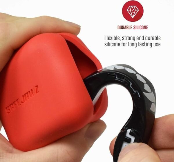 SAFEJAWZ Premium Mouthguard Case with Carabiner Clip.