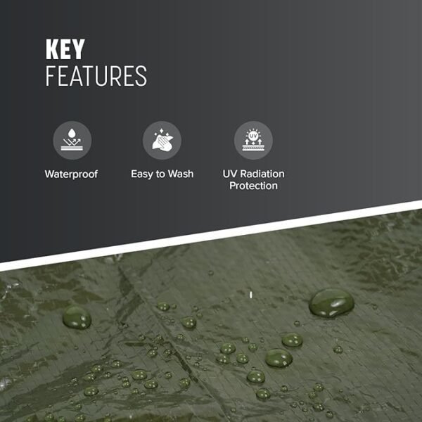 Keplin Waterproof Tarpaulin Cover Sheet - Heavy Duty, Mould-Resistant, Easy to Wash
