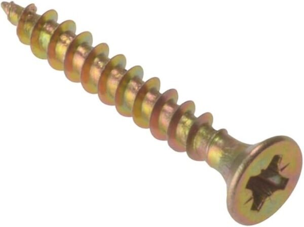 ForgeFix Multi-Purpose Single Thread Screws | 5.0 x 100mm | Zinc Yellow Passivated | Box 100