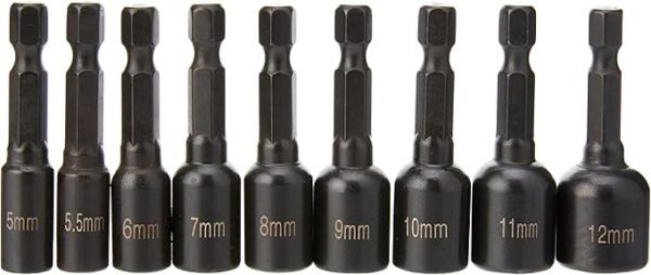 Silverline 855189 Magnetic Nut Driver Set 9pce 5 – 12 mm , Black