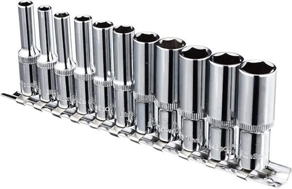 Blue Spot Tools 01540 1/4 Inch Deep Metric Socket Set, multi